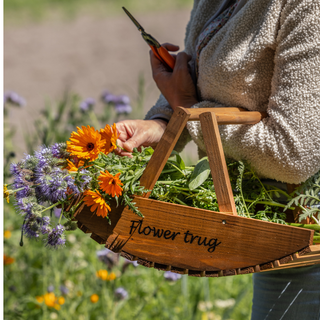 Panier de récolte Fleurs en bois