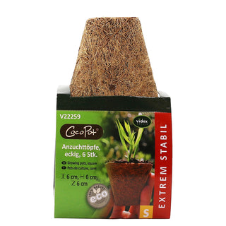 Pots de culture en coco 6x6cm carrés (6)