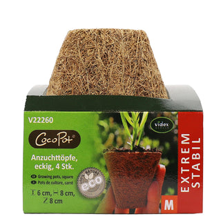 Pots de culture en coco 8x8cm carrés (4)
